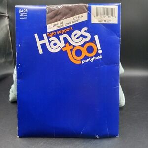 Hanes Too! Pantyhose Light Support Sandalfoot Style 157 Size CD Town Taupe VTG